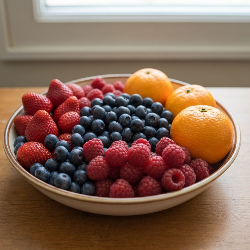Mixed berries and citrus fruits